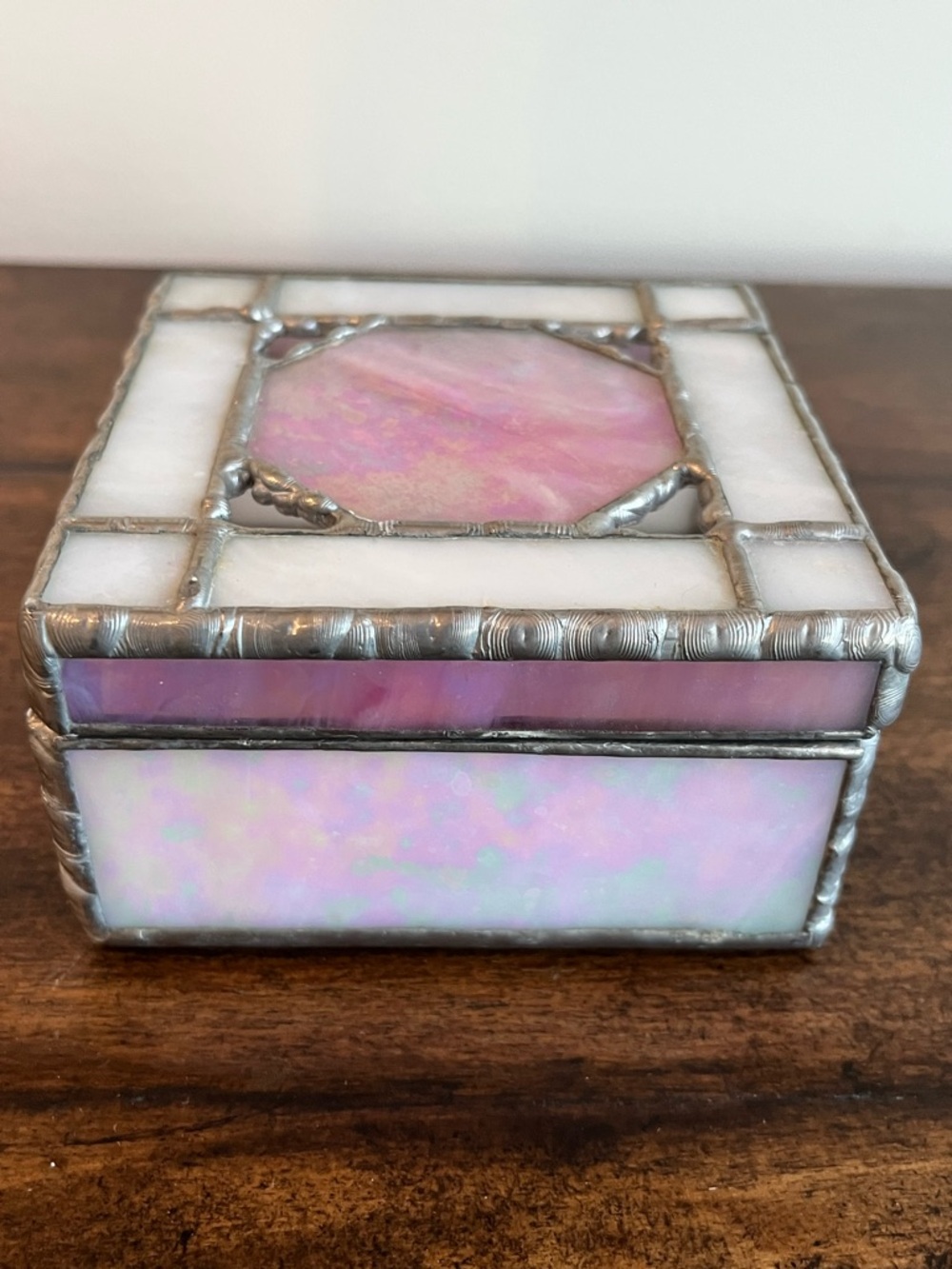 Pink Stained Glass Decorative Trinket Box - Picture 3 of 9